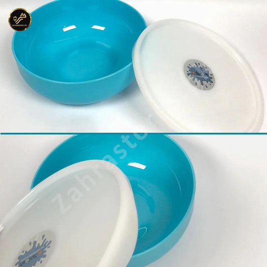 4-Piece Airtight Plastic Mixing & Storage Bowl Set with Lids – Blue