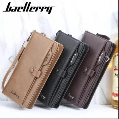 Men's PU Leather Wallet - Slim & Stylish with 1 Pc Zipper Closure