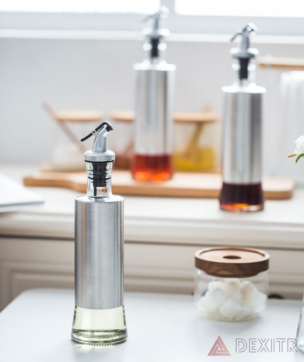 Kitchen Cooking Oil & Vinegar Bottle with Dropper – 300 ml