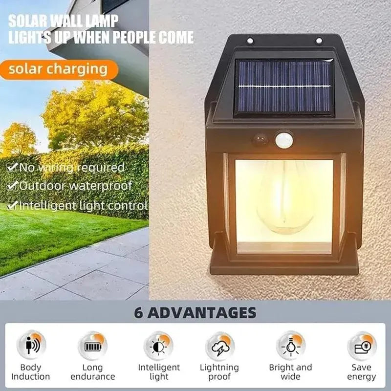 Solar Powered Outdoor Wall Light with Motion Sensor | Waterproof Garden & Porch LED Lamp