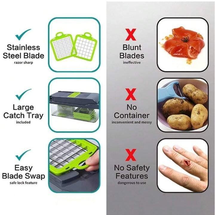 14 in 1 Vegetable Cutter & Chopper with Container – Multi-Function Kitchen Slicer
