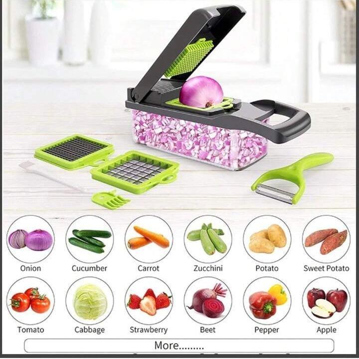 14 in 1 Vegetable Cutter & Chopper with Container – Multi-Function Kitchen Slicer