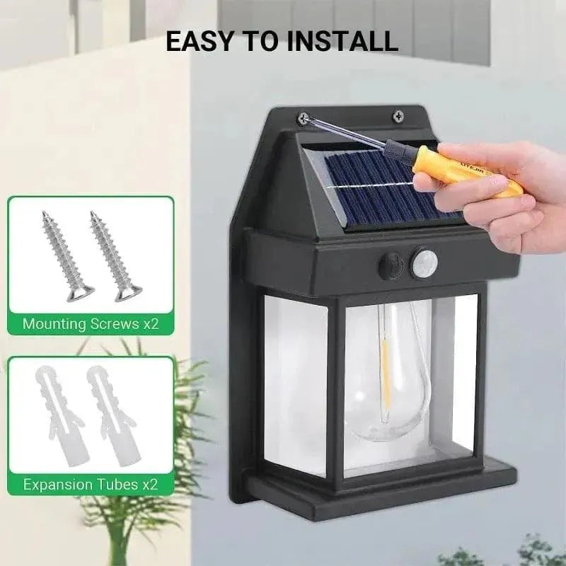 Solar Powered Outdoor Wall Light with Motion Sensor | Waterproof Garden & Porch LED Lamp